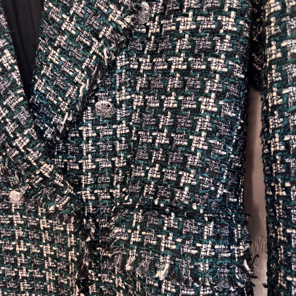 Rachel Zoe Green Tweed Blazer - Picture 4 of 6